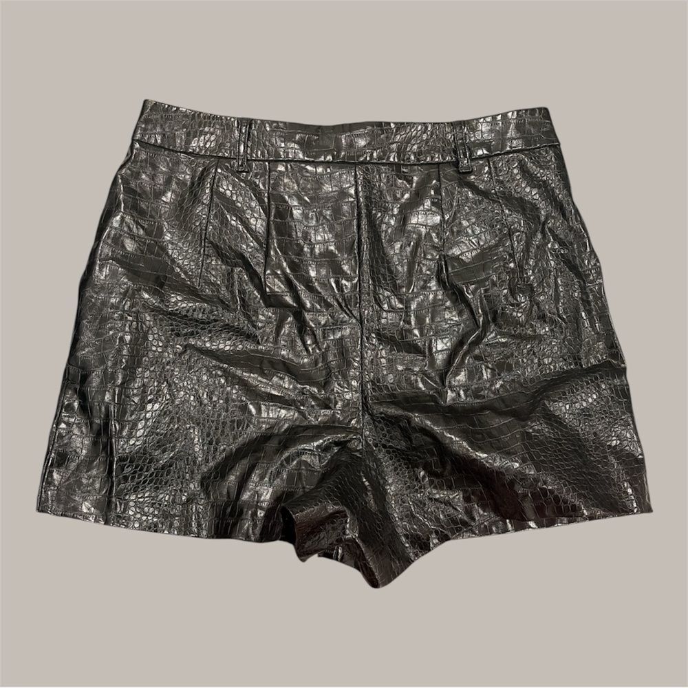 Express Black Croc-Embossed High-Waist Shorts